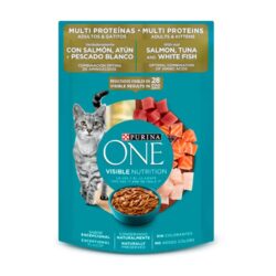 PURINA ONE MULTIPROTEINAS GATITOS Y GATOS ADULTOS SALMON ATUN Y PESCADO BLANCO